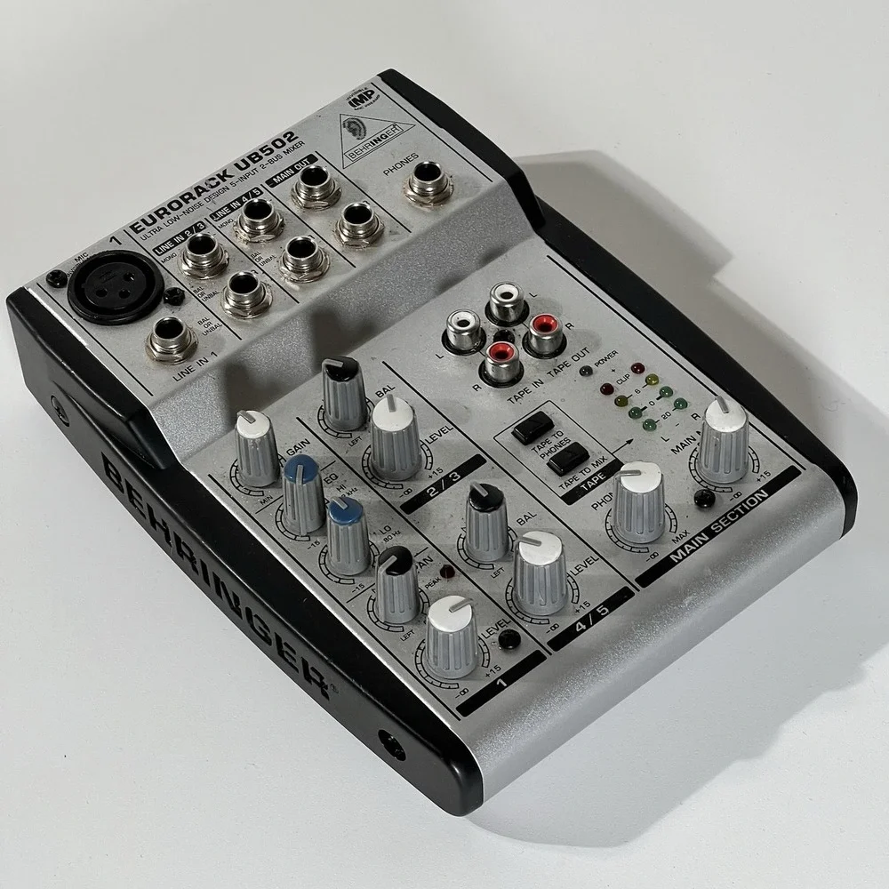 Behringer Eurorack UB502 Compact Mixer, 5 Channels, XLR/RCA, Phantom Power